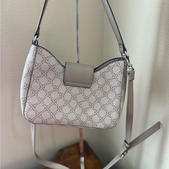 Elegant Nine West Taupe Crossbody in Signature NW LOGO Like New! - Picture 2 of 14